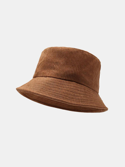 Solid Color Check Corduroy Bucket Hat
