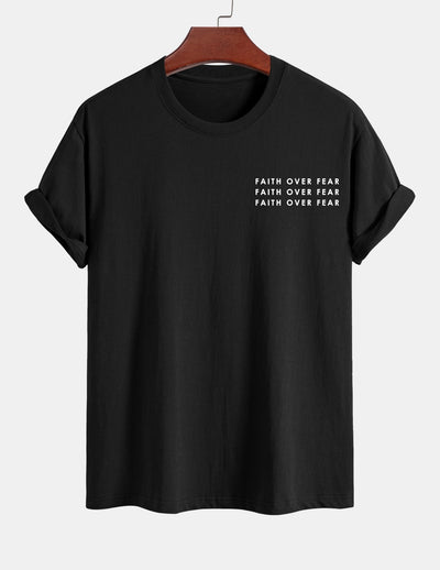 Regular Fit Slogan Print Cotton T-Shirt