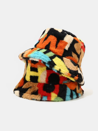 Colorful Pattern Plush Bucket Hat