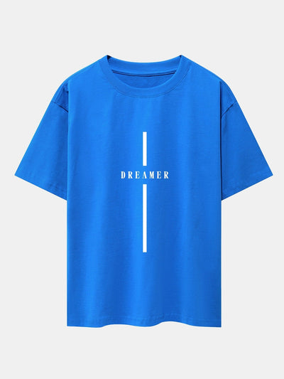 Stripe Dreamer Print Drop Shoulder Oversize T-Shirt