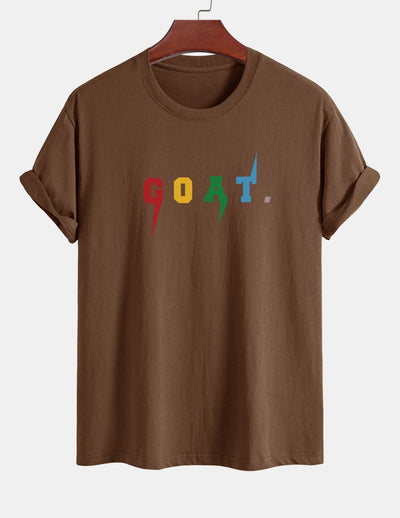 Regular Fit Goat Print Cotton T-Shirt