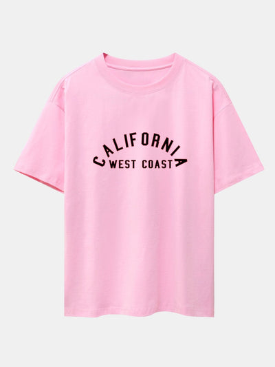 California Print Heavy Weight Drop Shoulder Oversize T-Shirt
