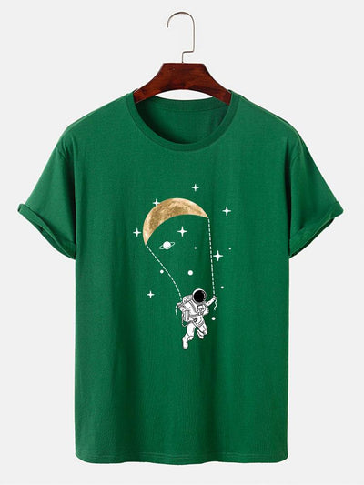 Astronaut Moon Print T-Shirt