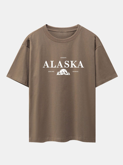 Alaska Slogan Print Drop Shoulder Oversize T-Shirt