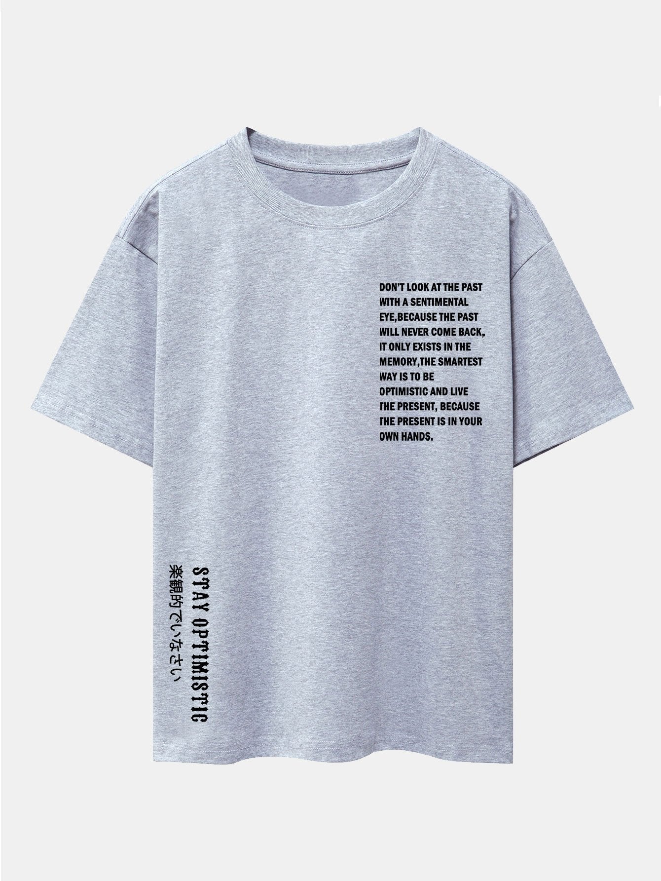 Slogan Print Drop Shoulder Oversize T-Shirt