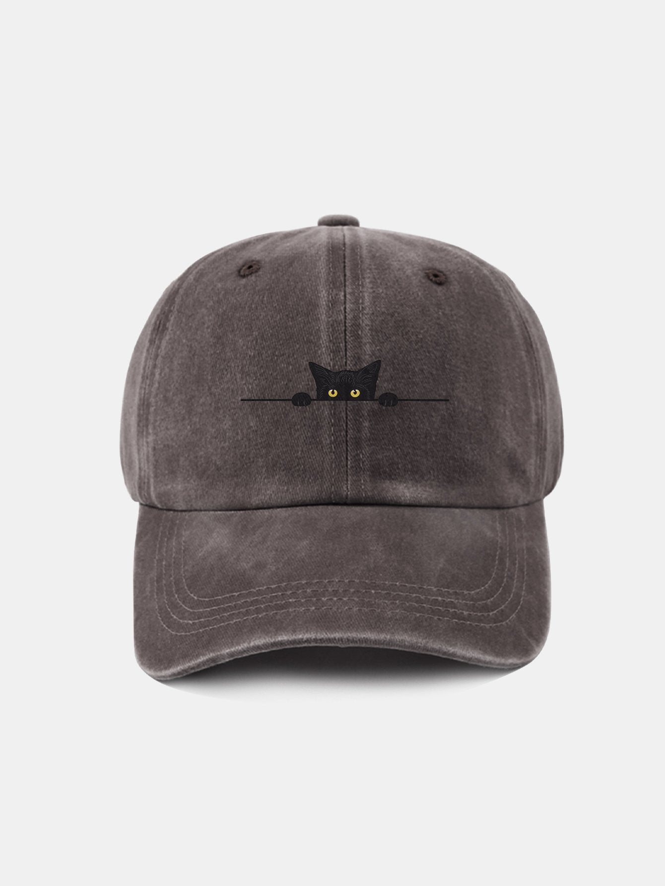 Black Cat Pattern Classic Retro Washed Distressed Cotton Baseball Cap