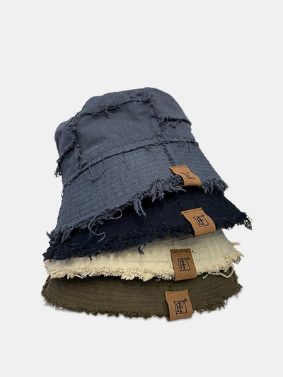 Double Side Reversible Distressed Bucket Hat