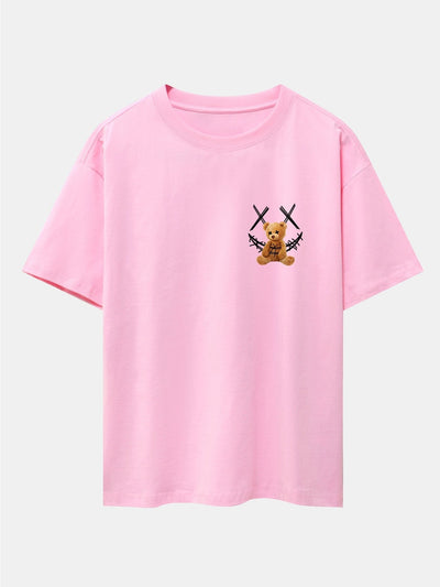 Smiley Bear Back Print Heavy Weight Oversize T-Shirt