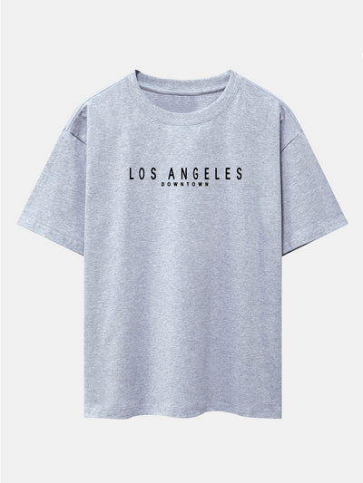 Los Angeles Print Drop Shoulder Oversize T-Shirt
