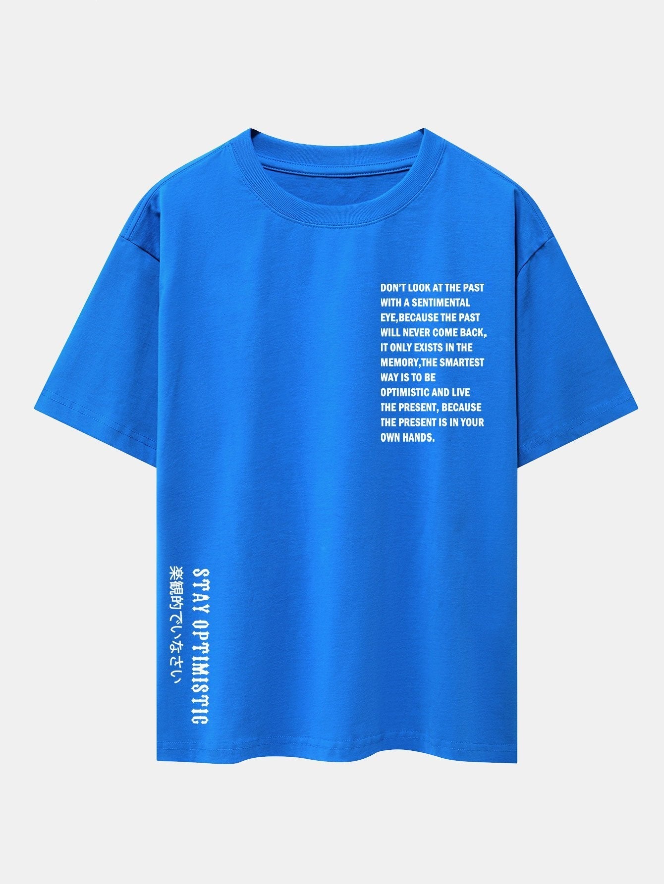 Slogan Print Drop Shoulder Oversize T-Shirt