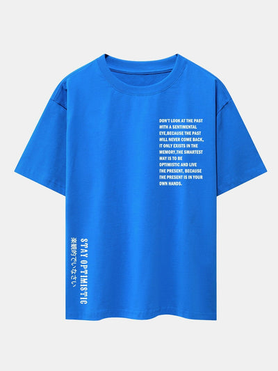 Slogan Print Drop Shoulder Oversize T-Shirt