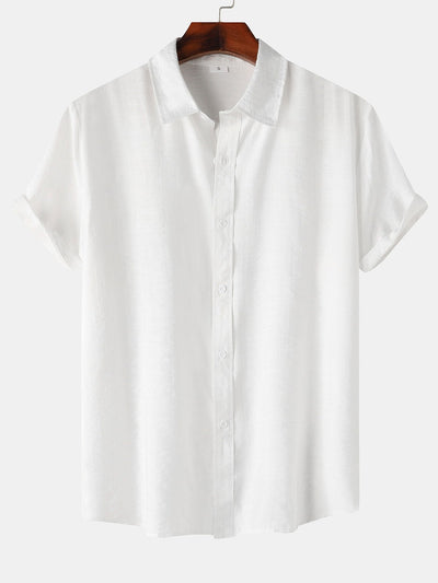Short Sleeve Textured Button Up Shirt