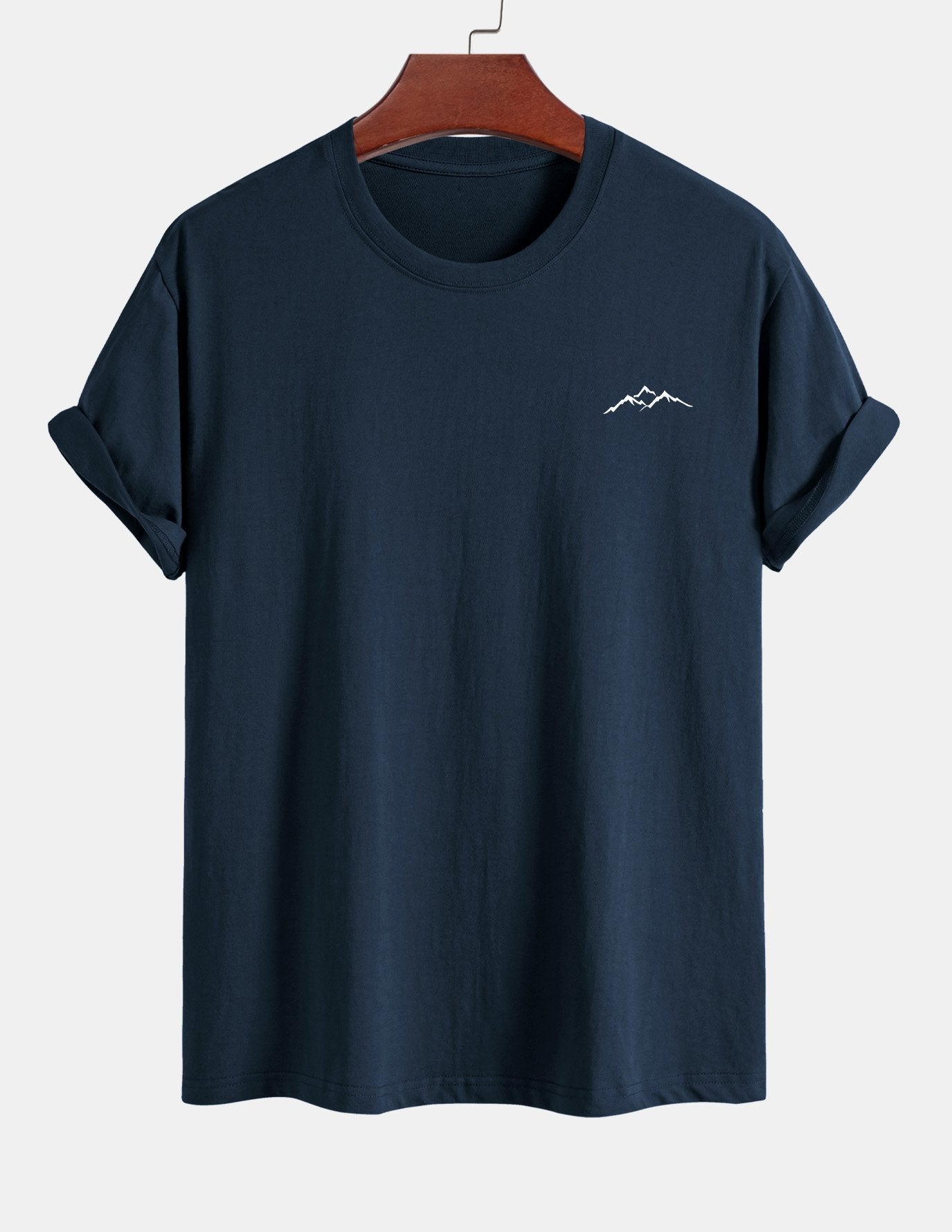Regular Fit Mountains Print Cotton T-Shirt