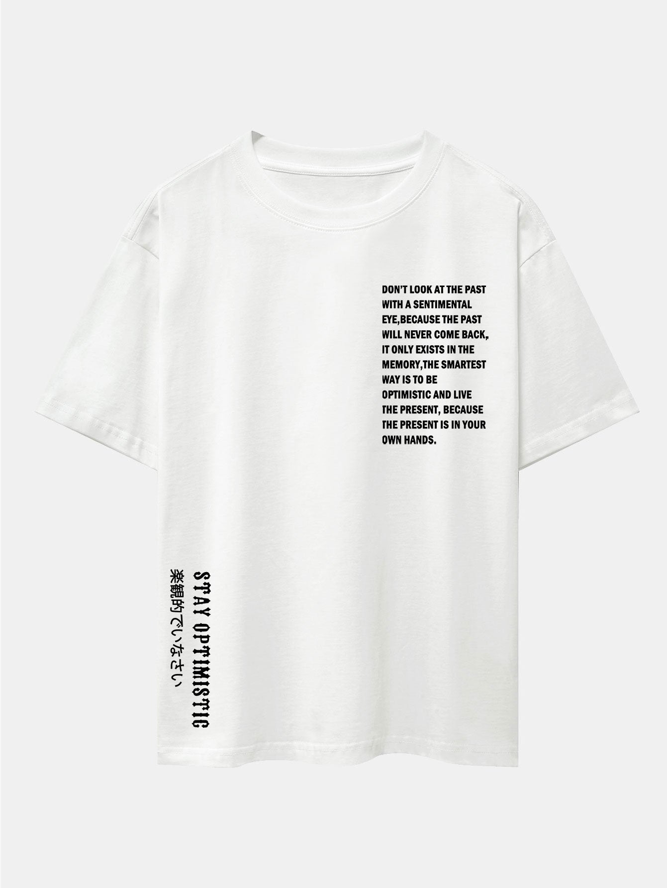 Slogan Print Drop Shoulder Oversize T-Shirt