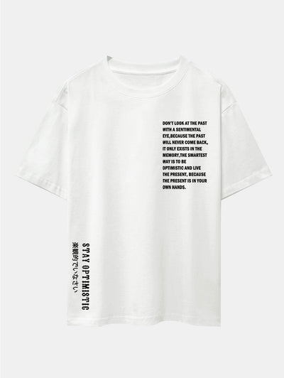 Slogan Print Drop Shoulder Oversize T-Shirt