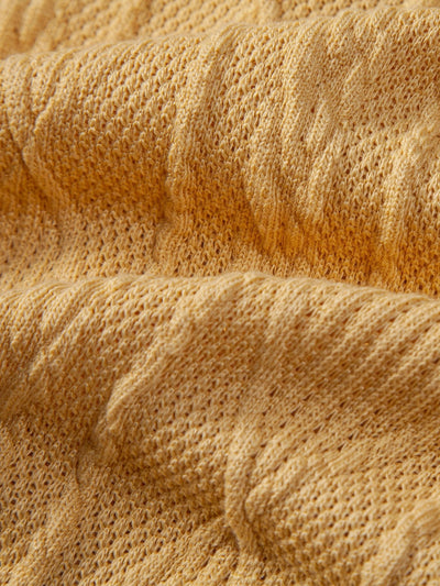 Knitted Geometric Textured Cuban Shirt