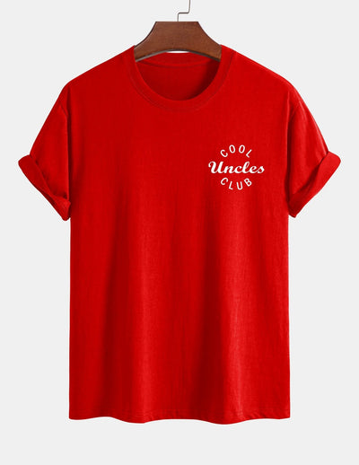 Regular Fit Cool Uncles Club Print Cotton T-Shirt