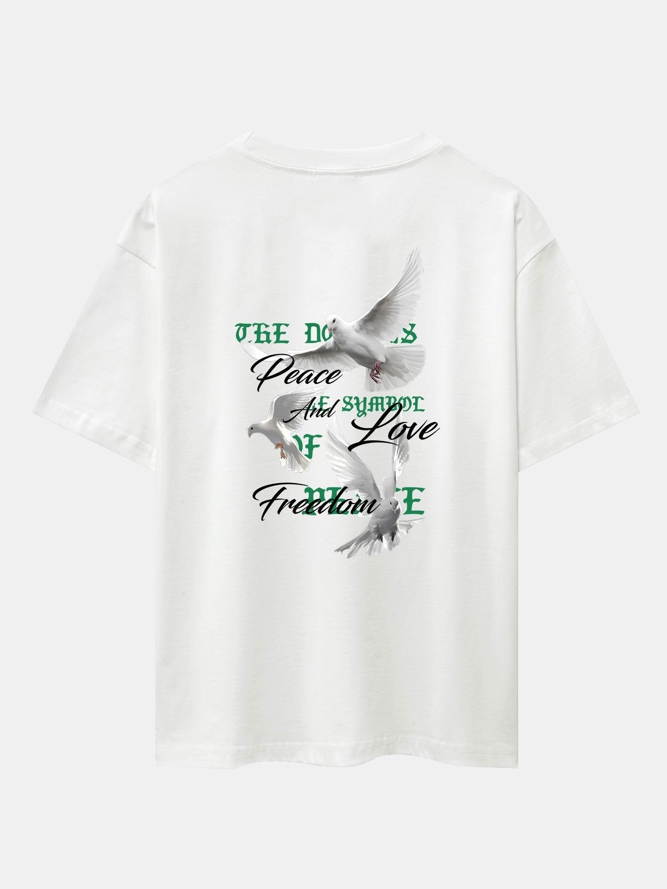 Dove Slogan Back Print Drop Shoulder Oversize T-Shirt