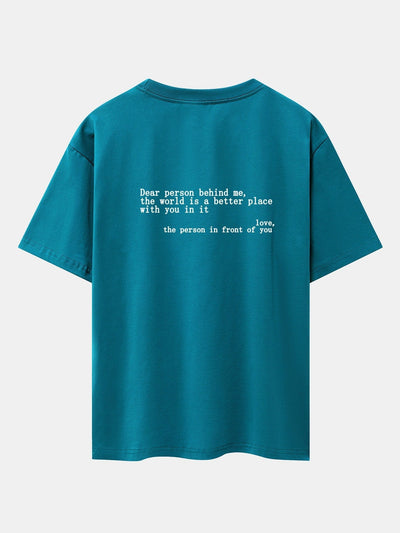 Slogan Back Print Drop Shoulder Oversize T-Shirt