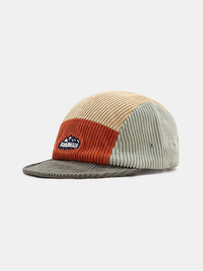 Slogan Pattern Color Block Corduroy Baseball Cap