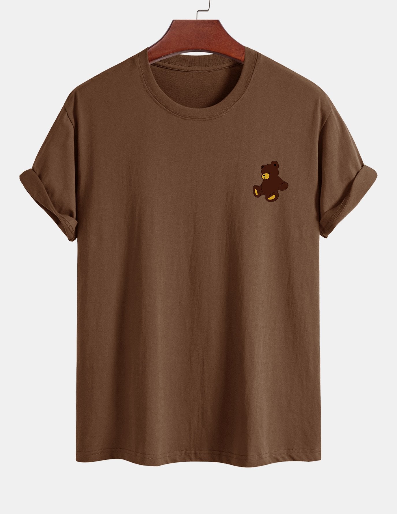 Regular Fit Teddy Bear Print Cotton T-Shirt