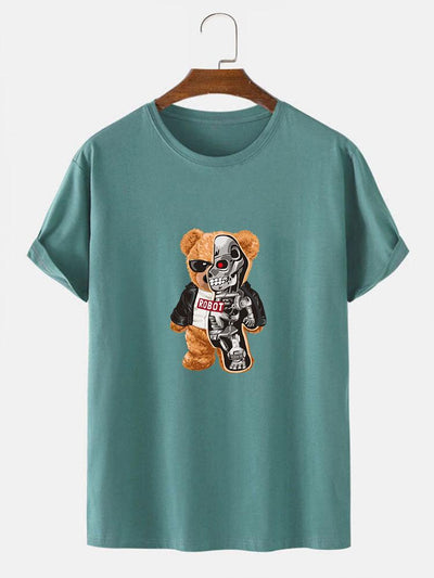 Mechanical Bear Print T-Shirt