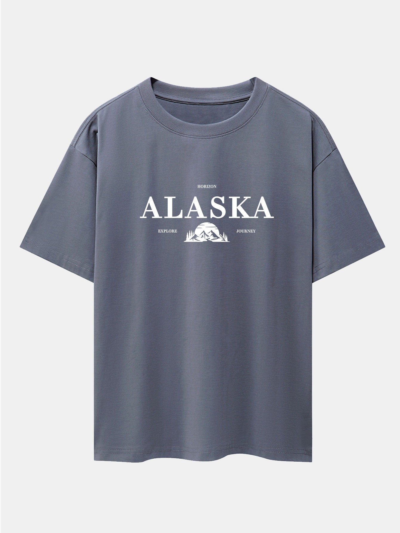Alaska Slogan Print Drop Shoulder Oversize T-Shirt