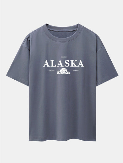 Alaska Slogan Print Drop Shoulder Oversize T-Shirt