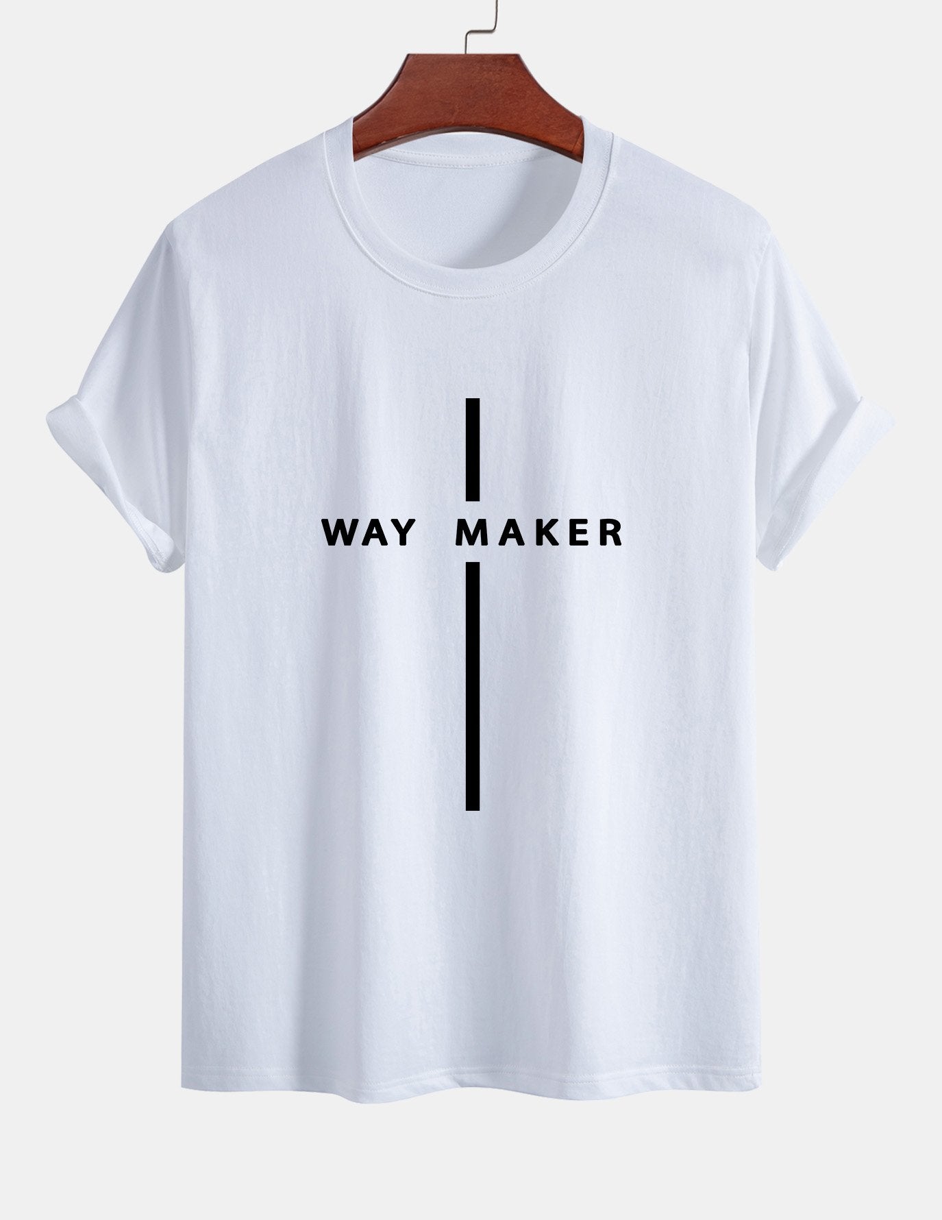 Regular Fit Way Maker Stripe Print Cotton T-Shirt