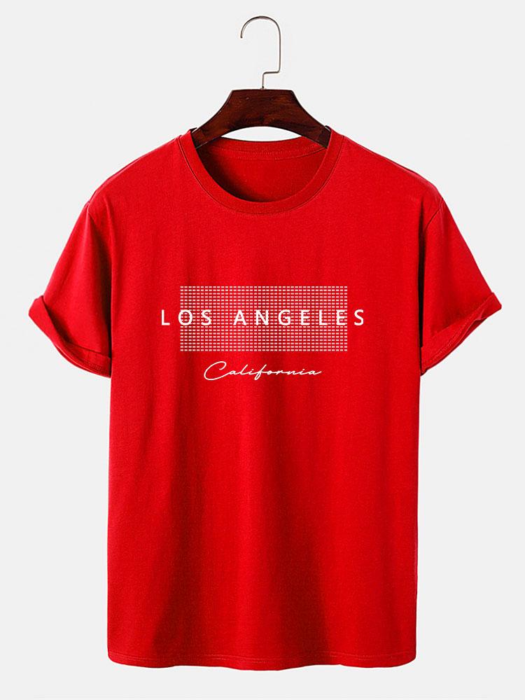 Los Angeles Checkered Print T-Shirt