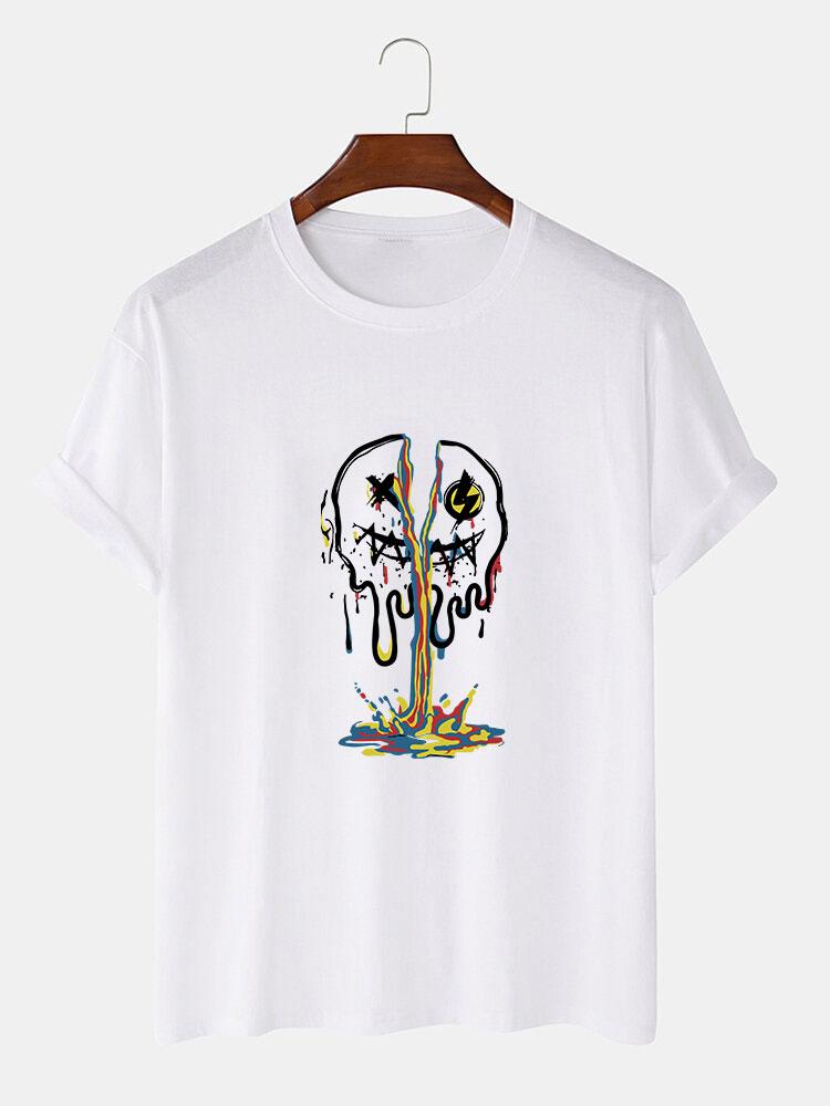 Colorful Dissolving Smiley Print T-Shirt