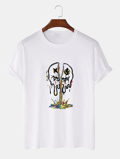 Colorful Dissolving Smiley Print T-Shirt