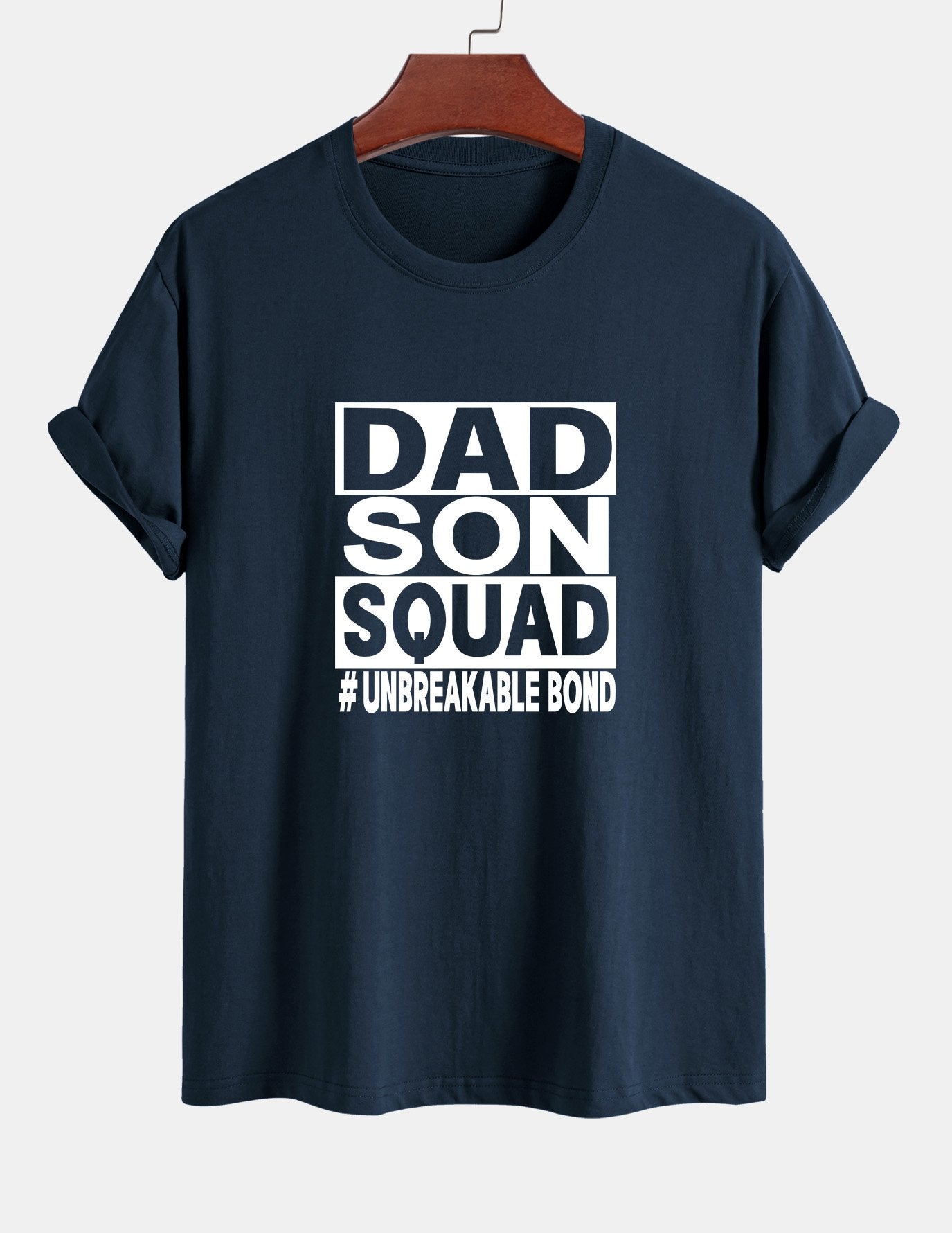 Regular Fit Dad And Son Squad Print Cotton T-Shirt