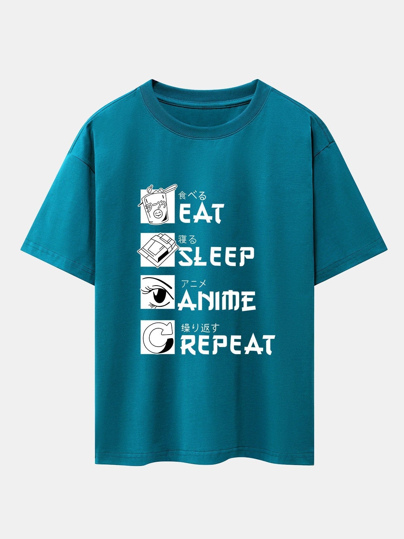 Slogan Print Drop Shoulder Oversize T-Shirt