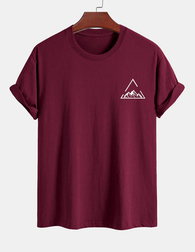 Regular Fit Mountain Print Cotton T-Shirt