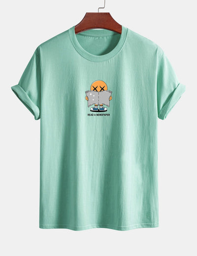 Regular Fit Reading Print Cotton T-Shirt