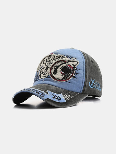 Hip Hop Shark Embroidery Pattern Denim Baseball Cap