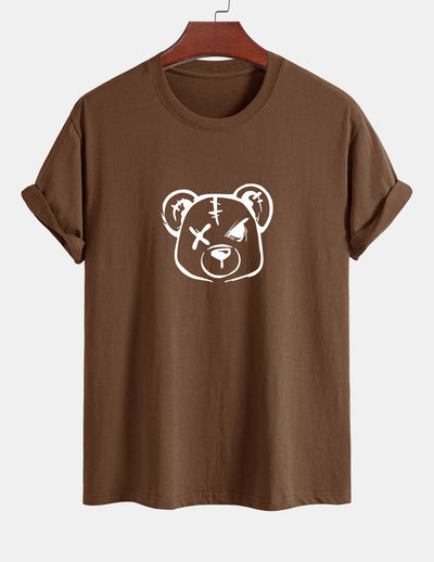 Regular Fit Bear Print Cotton T-Shirt