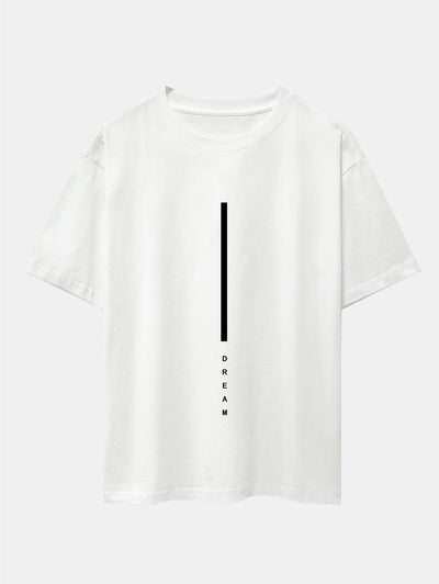 Dream Stripe Print Drop Shoulder Oversize T-Shirt