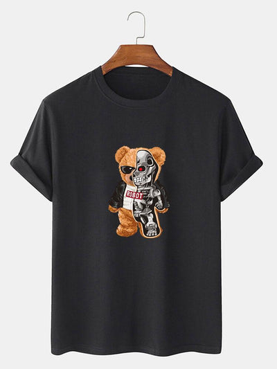 Mechanical Bear Print T-Shirt