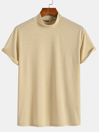 Short Sleeve Mock Neck T-Shirt