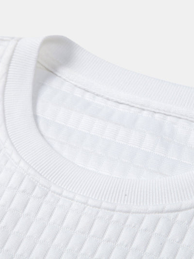3 Pieces Long Sleeve Waffle Arc Hem T-Shirts