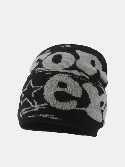 Fashion Slogan Pattern Warm Knit Beanie Hat