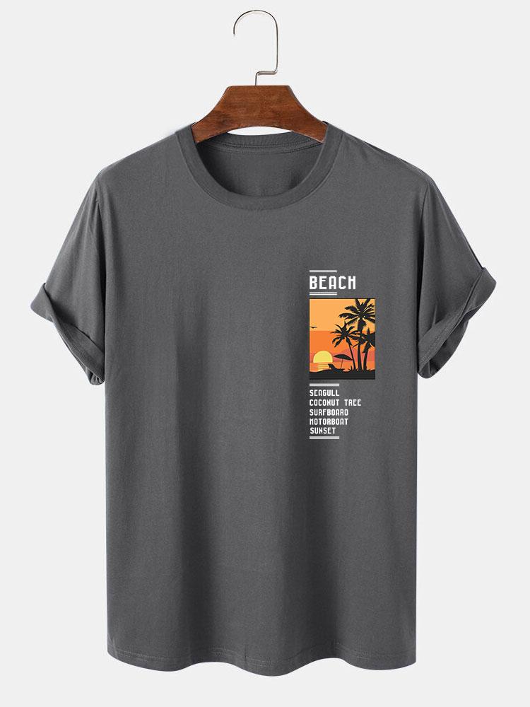 Beach Scenery Slogan Print T-Shirt