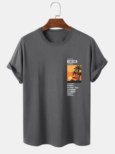 Beach Scenery Slogan Print T-Shirt