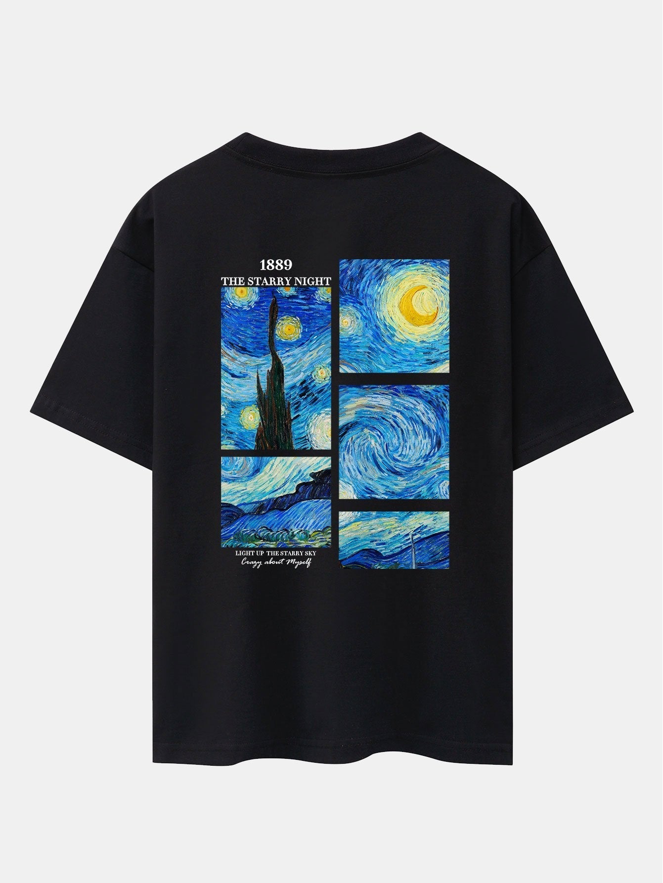 The Starry Night Back Print Drop Shoulder Oversize T-Shirt
