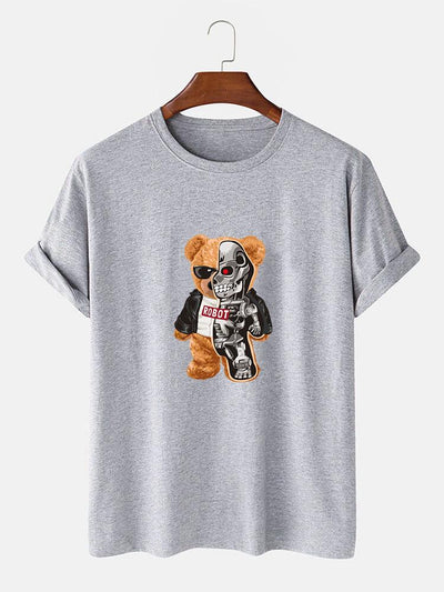 Mechanical Bear Print T-Shirt
