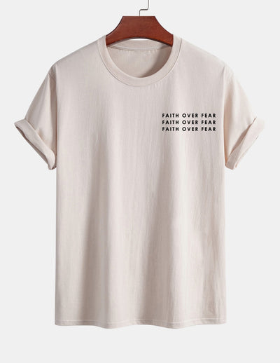 Regular Fit Slogan Print Cotton T-Shirt