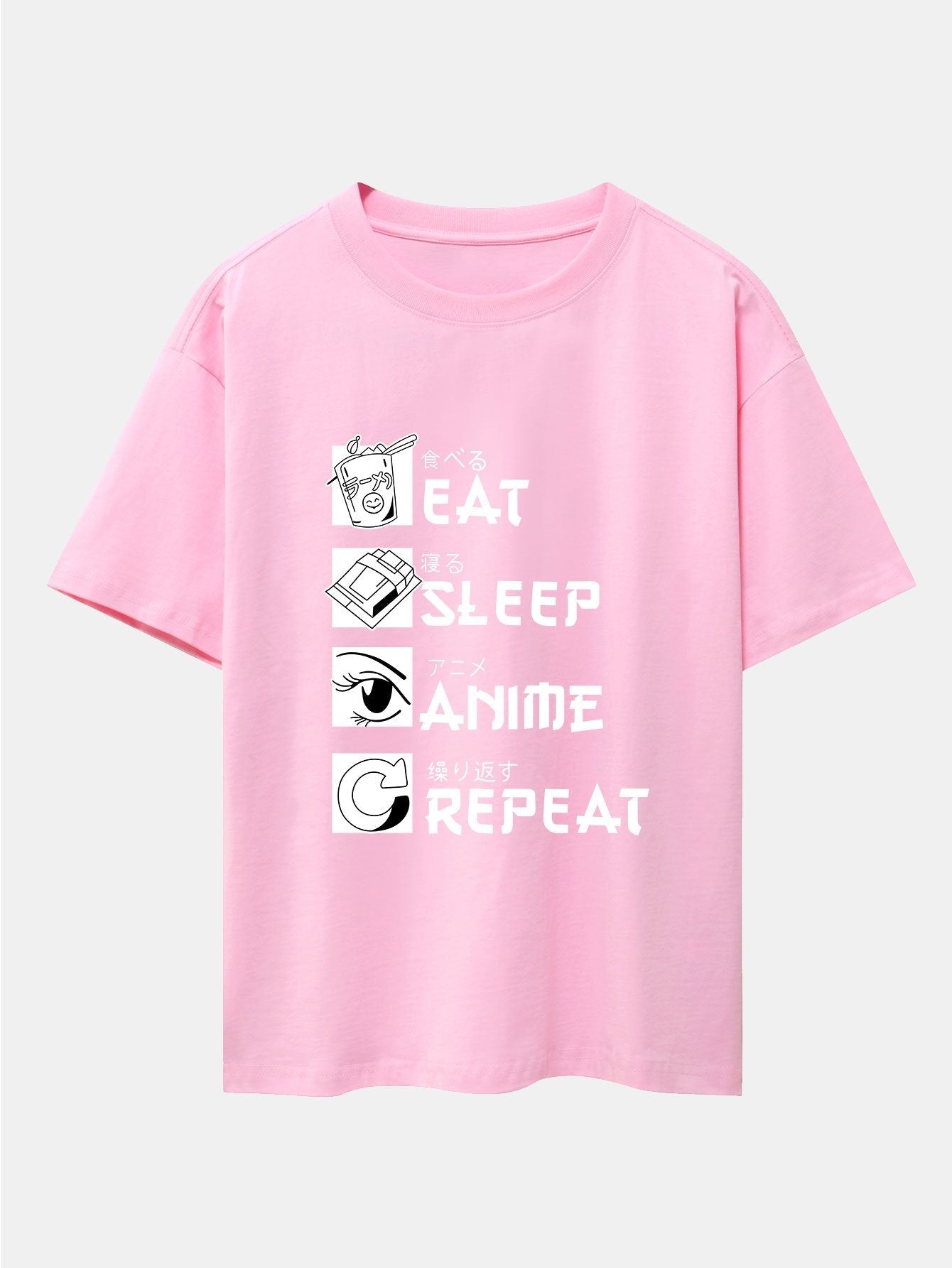 Slogan Print Drop Shoulder Oversize T-Shirt