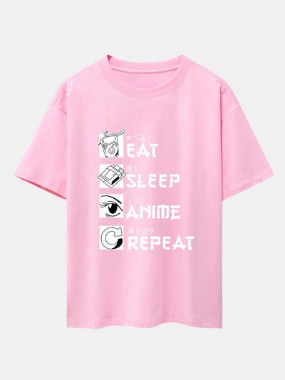 Slogan Print Drop Shoulder Oversize T-Shirt
